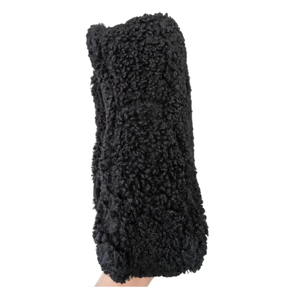 Simon Miller Black Retro Bag In Fuzzy Faux Sherpa Boucle Shoulder Bag Flap Top - Picture 10 of 10